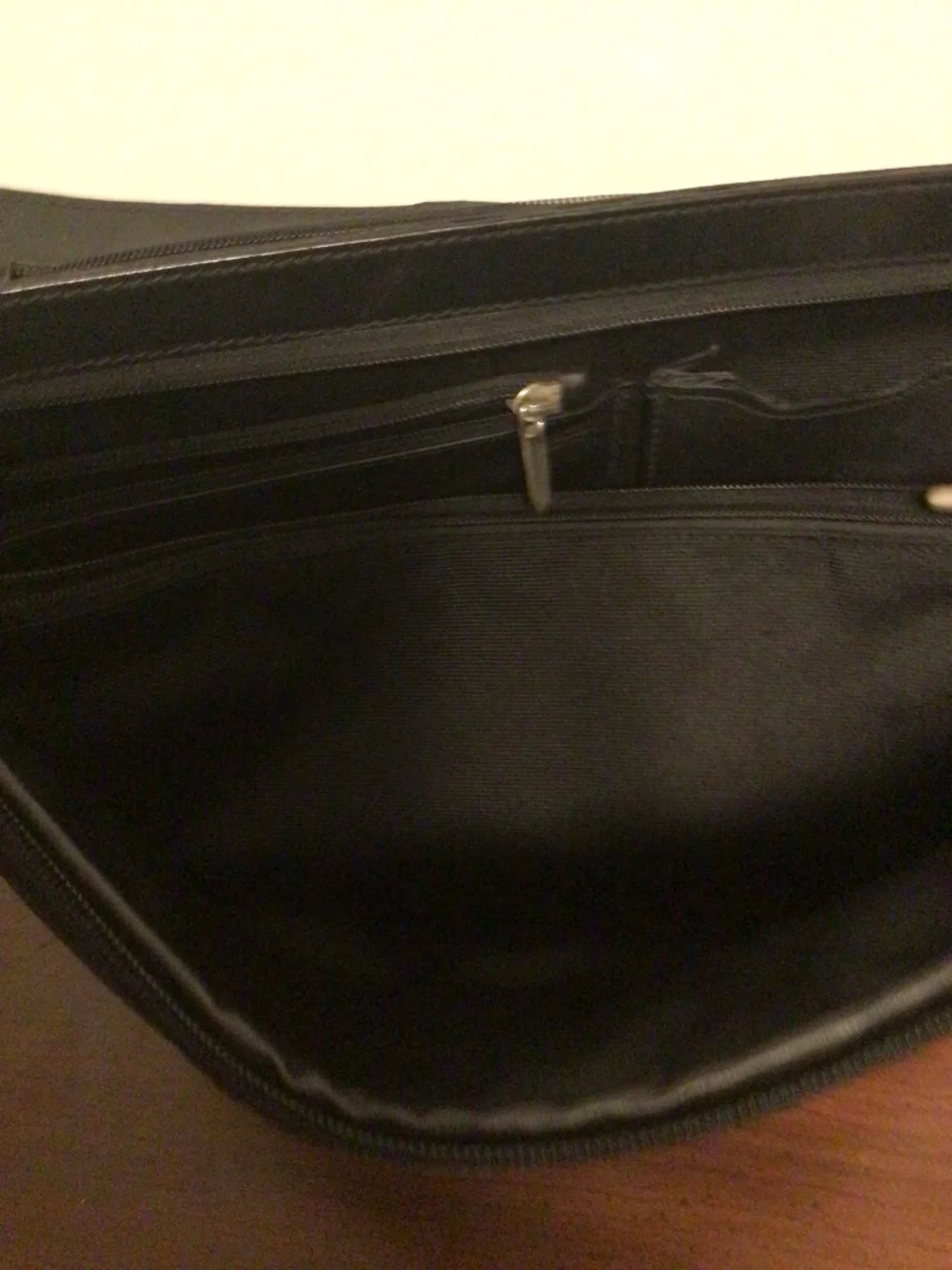 Cole Haan leather Men brief case office leather bag with slide lock large